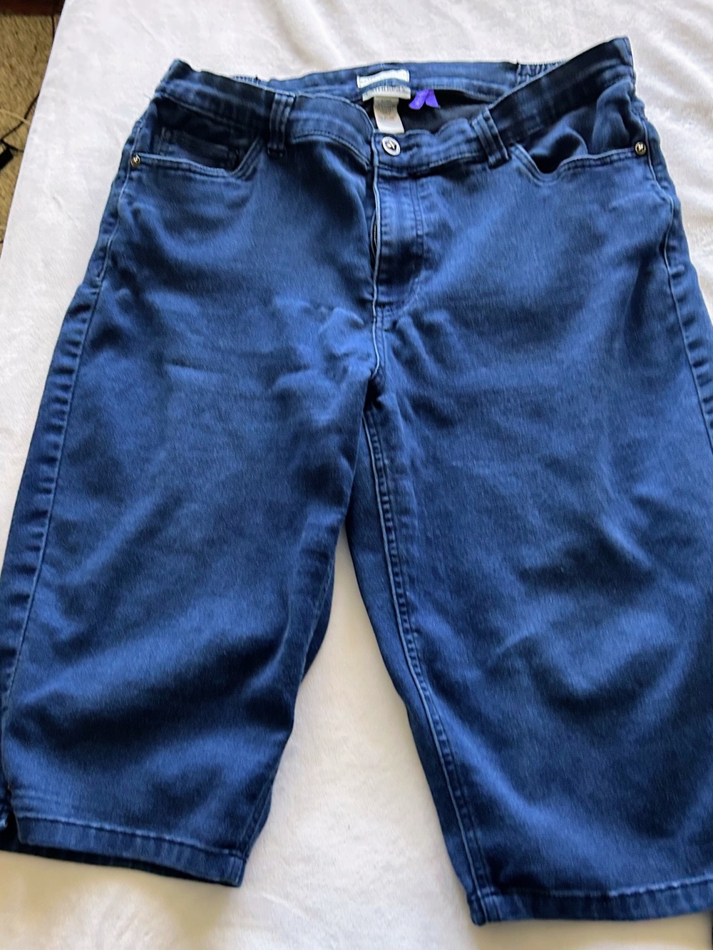Dark Blue Denim women’s capris